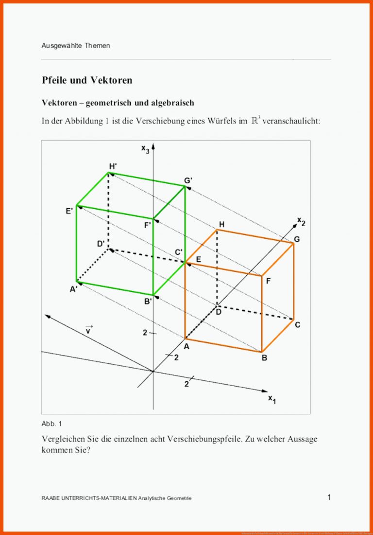 Sekundarstufe Unterrichtsmaterial Mathematik Geometrie für geometrie verschiebung 6 klasse arbeitsblätter mit lösungen