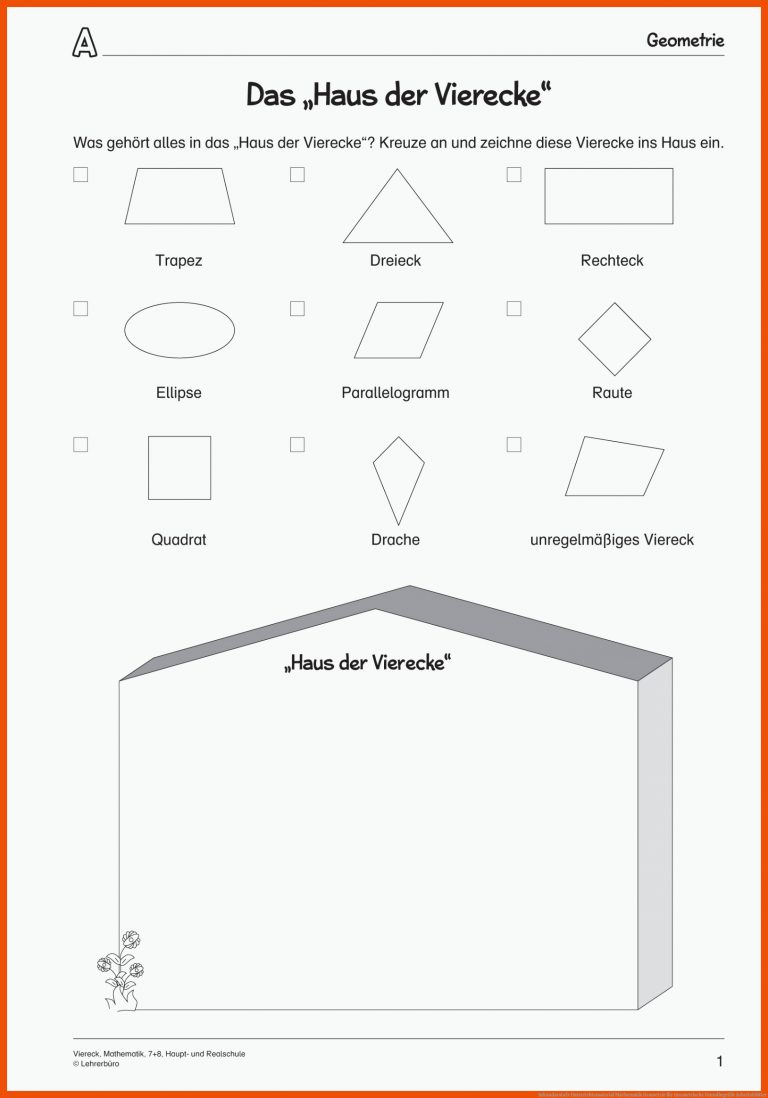 Sekundarstufe Unterrichtsmaterial Mathematik Geometrie für geometrische grundbegriffe arbeitsblätter
