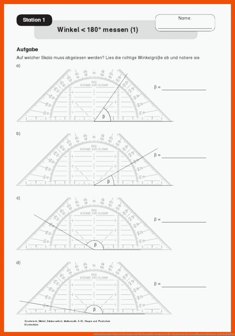 Sekundarstufe Unterrichtsmaterial Mathematik Geometrie für geometrische grundkonstruktionen arbeitsblätter
