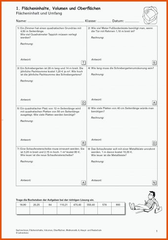 1 Mathe 6.klasse Arbeitsblätter