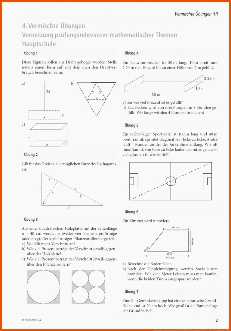 Sekundarstufe Unterrichtsmaterial Mathematik ThemenÃ¼bergreifend für mathe 5 klasse hauptschule arbeitsblätter