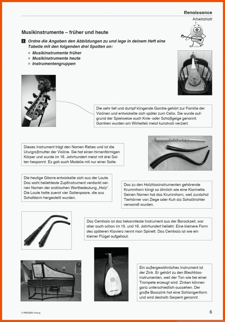 Sekundarstufe Unterrichtsmaterial Musik Fuer Zupfinstrumente Arbeitsblatt