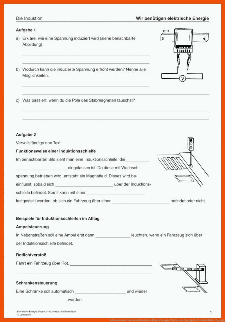 Sekundarstufe Unterrichtsmaterial Physik Energie Elektrische Energie Fuer Arbeitsblätter Energie
