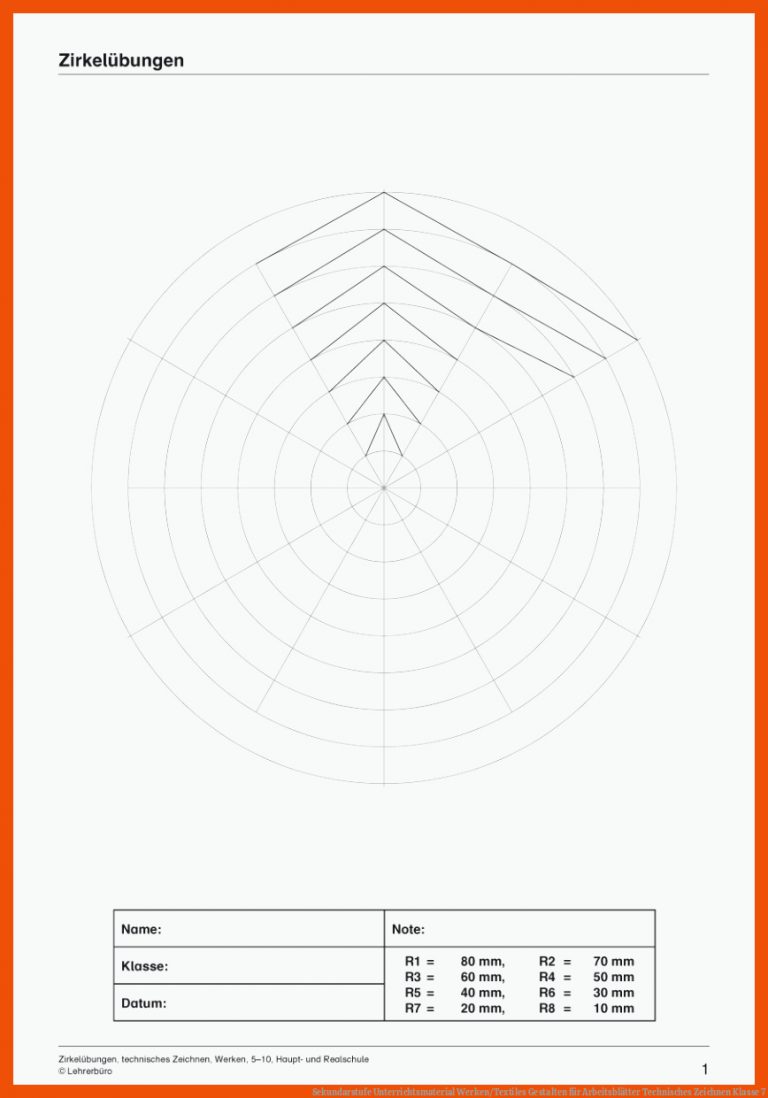 Sekundarstufe Unterrichtsmaterial Werken/textiles Gestalten Fuer Arbeitsblätter Technisches Zeichnen Klasse 7