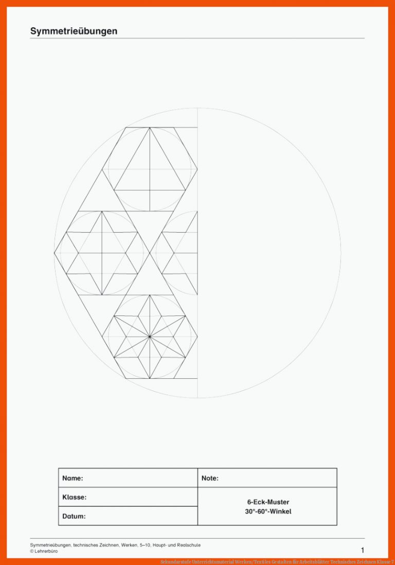 Sekundarstufe Unterrichtsmaterial Werken/textiles Gestalten Fuer Arbeitsblätter Technisches Zeichnen Klasse 7