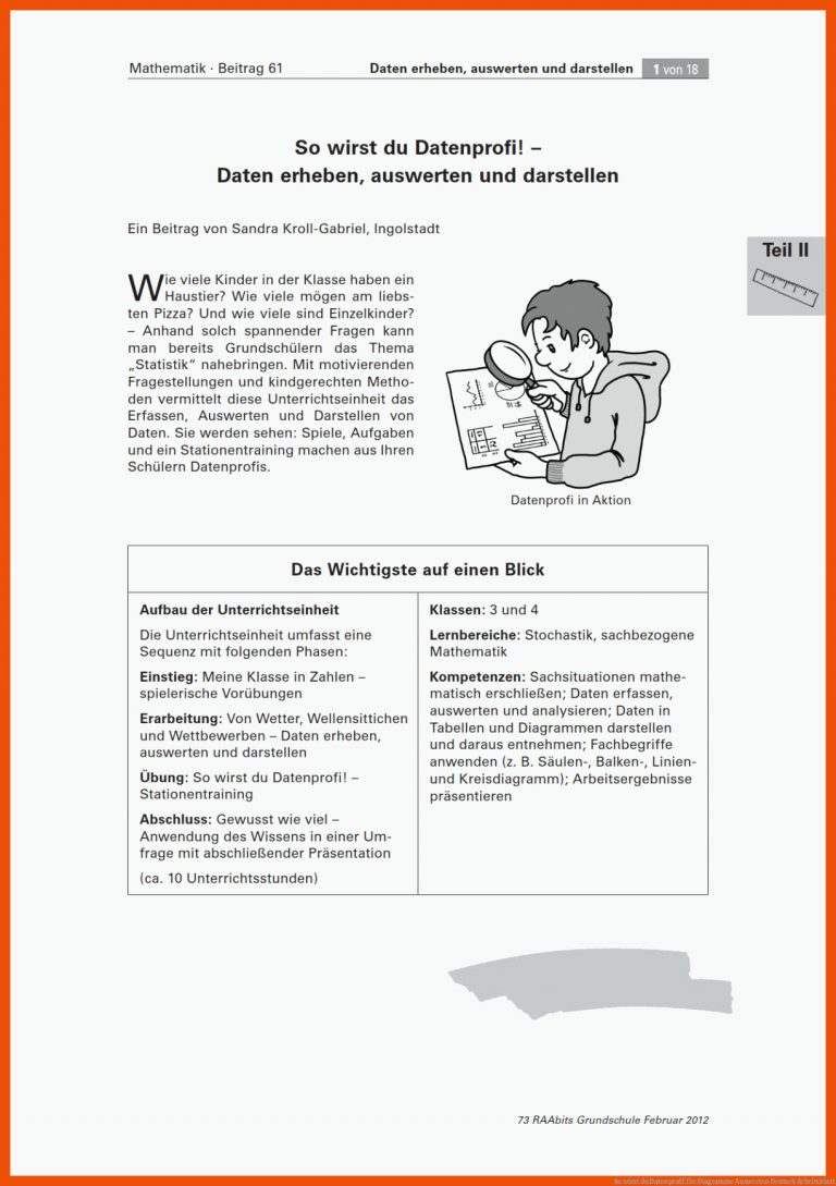 So wirst du Datenprofi! für diagramme auswerten deutsch arbeitsblatt