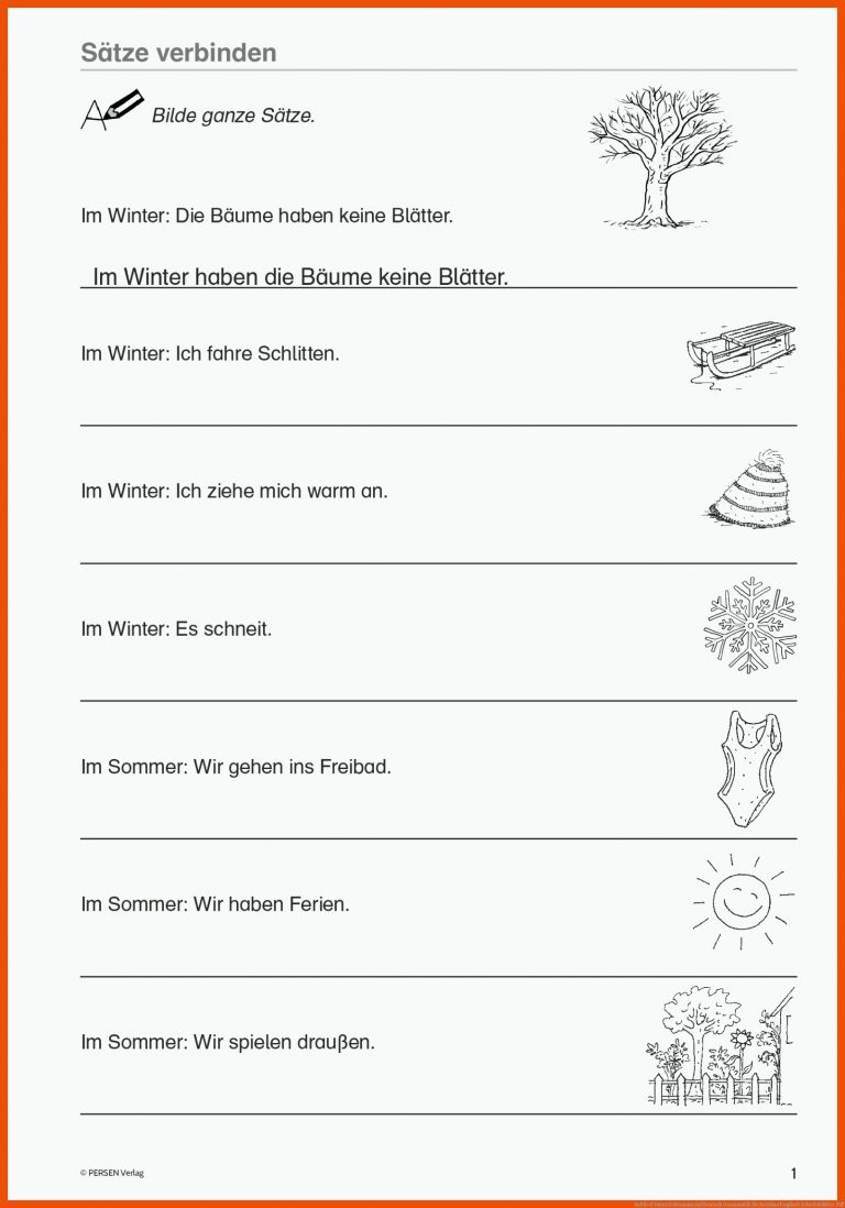 SoPÃ¤d Unterrichtsmaterial Deutsch Grammatik für satzbau englisch arbeitsblätter pdf