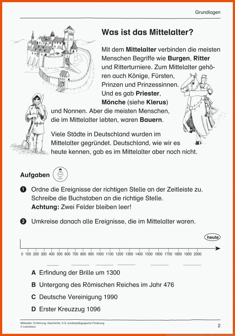 SopÃ¤d Unterrichtsmaterial Geschichte Mittelalter Mittelalter ... Fuer Leben Im Mittelalter Arbeitsblätter