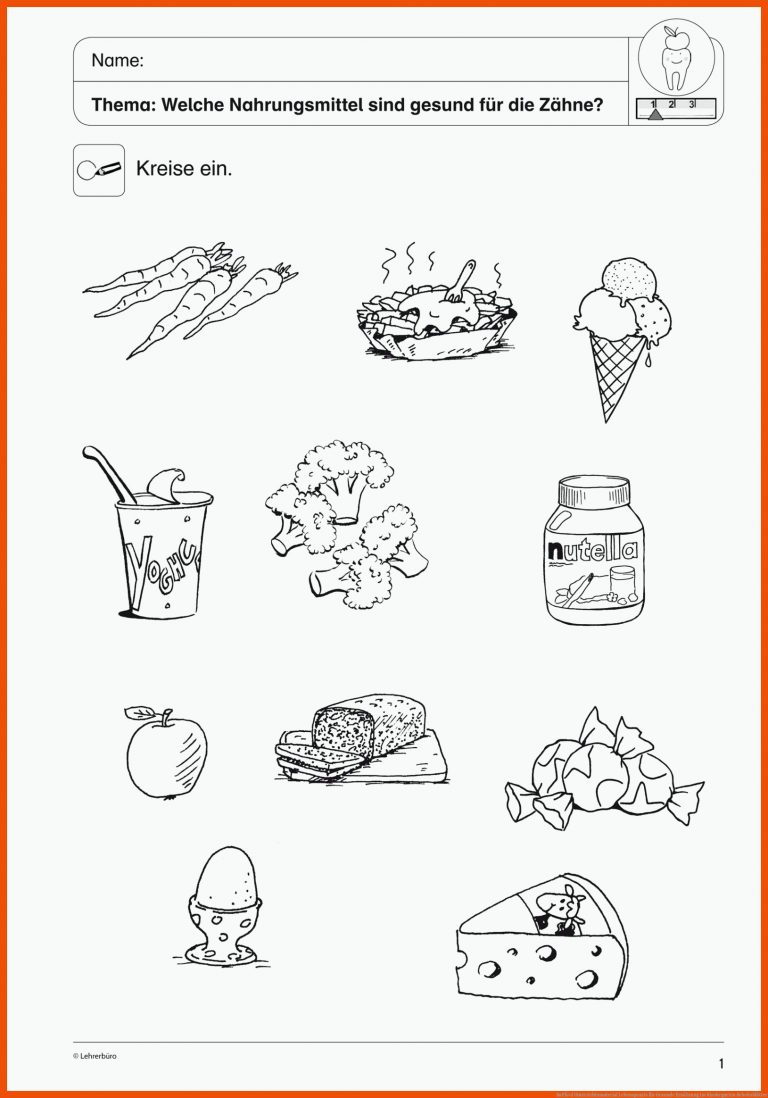 SoPÃ¤d Unterrichtsmaterial Lebenspraxis für gesunde ernährung im kindergarten arbeitsblätter