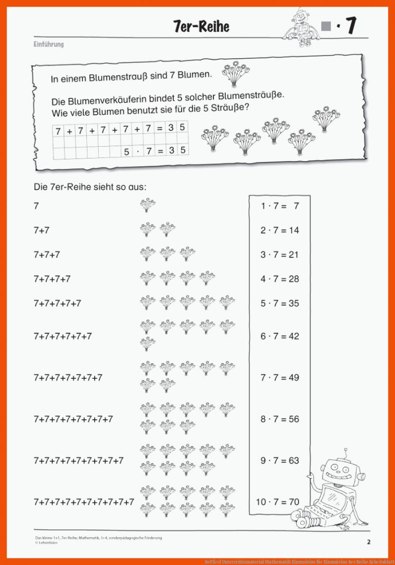 SoPÃ¤d Unterrichtsmaterial Mathematik Einmaleins für einmaleins 4er reihe arbeitsblatt