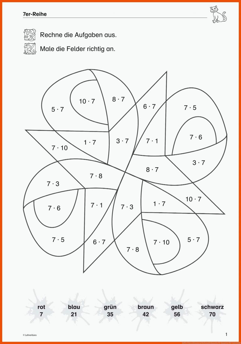 SopÃ¤d Unterrichtsmaterial Mathematik Einmaleins Fuer Einmaleins Mit 7 Arbeitsblatt