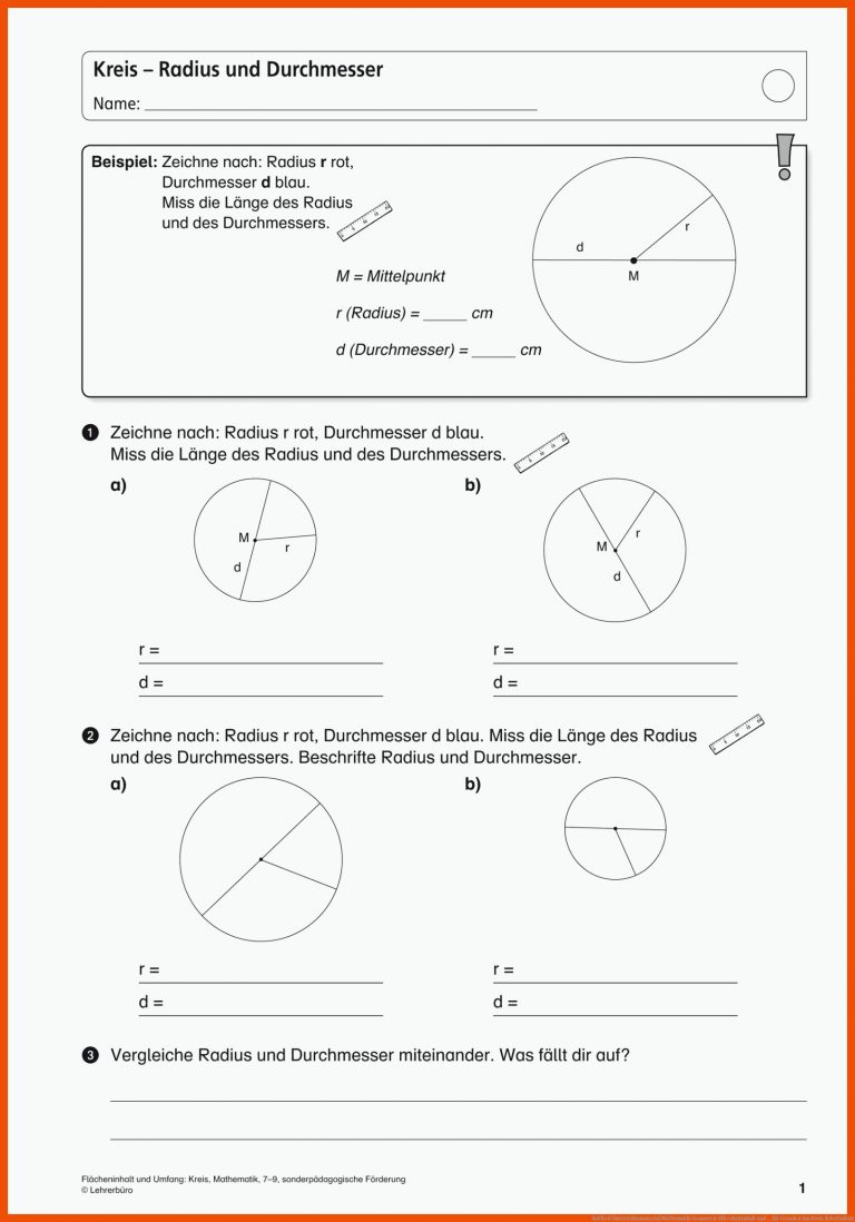 SoPÃ¤d Unterrichtsmaterial Mathematik Geometrie FlÃ¤cheninhalt und ... für geraden am kreis arbeitsblatt