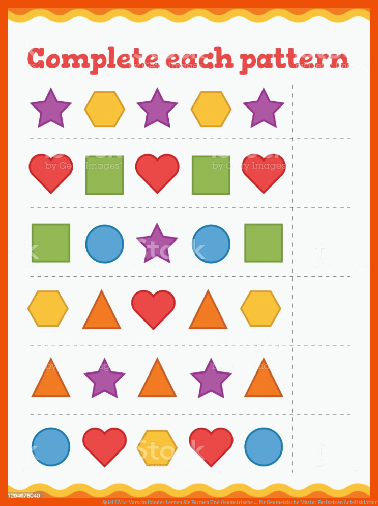 Spiel FÃ¼r Vorschulkinder Lernen Sie Formen Und Geometrische ... für geometrische muster fortsetzen arbeitsblätter