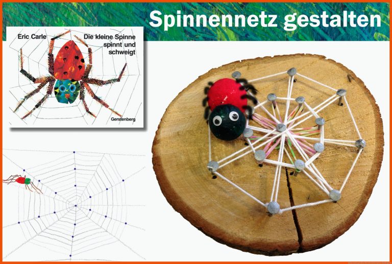 Spinnennetz gestalten für arbeitsblatt spinne kindergarten