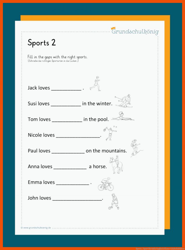 Sports / Sport für sally englisch klasse 4 arbeitsblätter