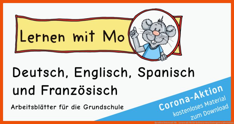 Sprachen lernen mit Mo - Lernen mit Mo für farben lernen kindergarten arbeitsblatt