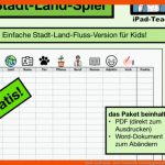 Stadt-land-spiel - Ipad-teacher Fuer Vertretungsstunden Arbeitsblätter Kostenlos