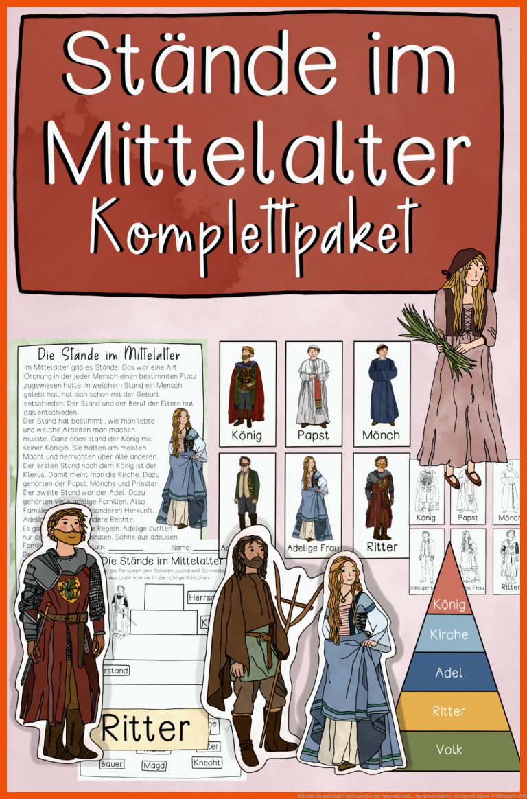 StÃ¤nde Im Mittelalter Unterrichtsreihe Tafelmaterial ... Fuer Arbeitsblätter Geschichte Klasse 6 Mittelalter Pdf