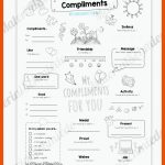 Steckbrief "compliments" (englisch) Fuer Warme Dusche Arbeitsblatt