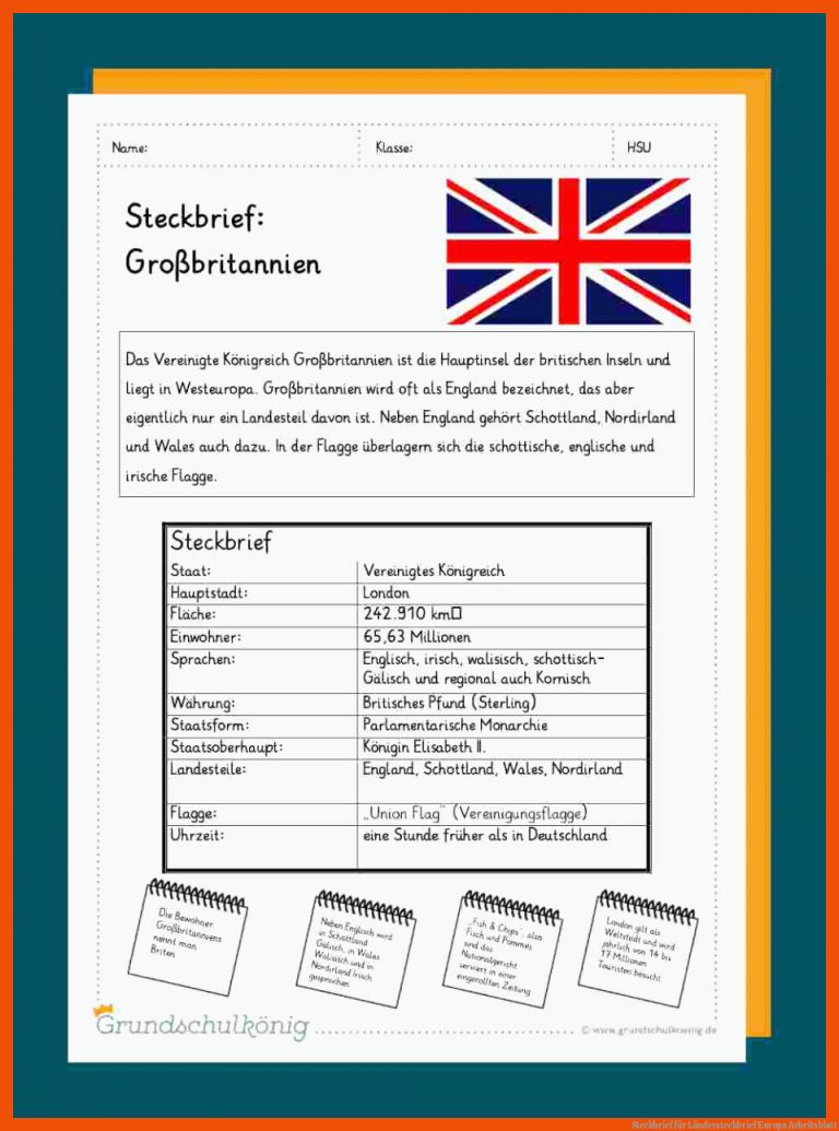 Steckbrief für ländersteckbrief europa arbeitsblatt