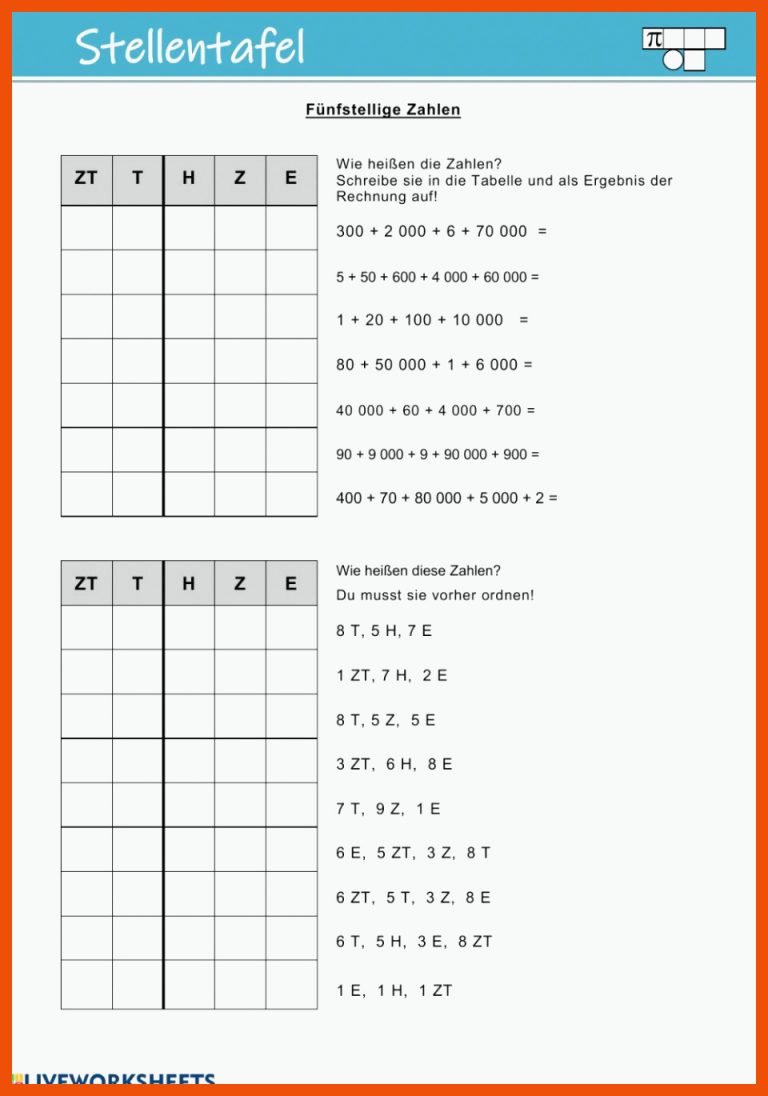 Stellentafel -Dezimalzahlen (interaktiv) â mathe-lernen.net für dezimalbrüche klasse 6 arbeitsblätter
