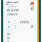 Stellenwerttabelle, Zahlenstrahl Fuer Zahlenbuch 4 Arbeitsblätter