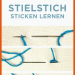 Sticken FÃr AnfÃnger - 8 Grundstiche Zum Sticken Lernen Fuer Stickstiche Arbeitsblatt