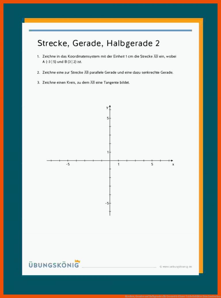 Strecken, Geraden und Halbgeraden für geometrie klasse 5 arbeitsblätter zum ausdrucken