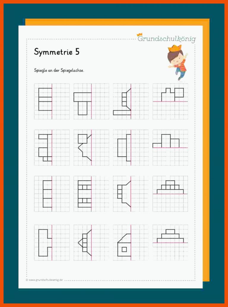 Symmetrie / Symmetrieachse / Symmetrische Figuren für achsensymmetrie 5. klasse arbeitsblätter pdf