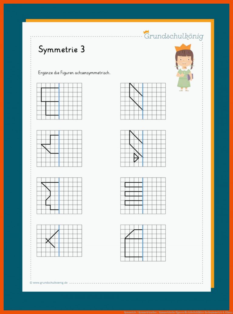 Symmetrie / Symmetrieachse / Symmetrische Figuren für arbeitsblätter drehsymmetrie 4. klasse