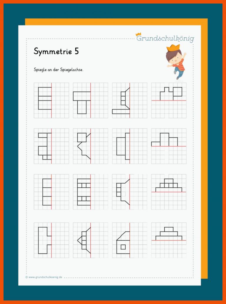 Symmetrie / Symmetrieachse / Symmetrische Figuren für drehsymmetrische figuren arbeitsblatt