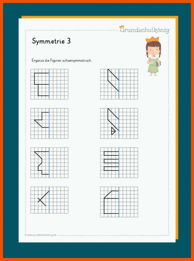 Symmetrie / Symmetrieachse / Symmetrische Figuren für symmetrie arbeitsblätter klasse 6