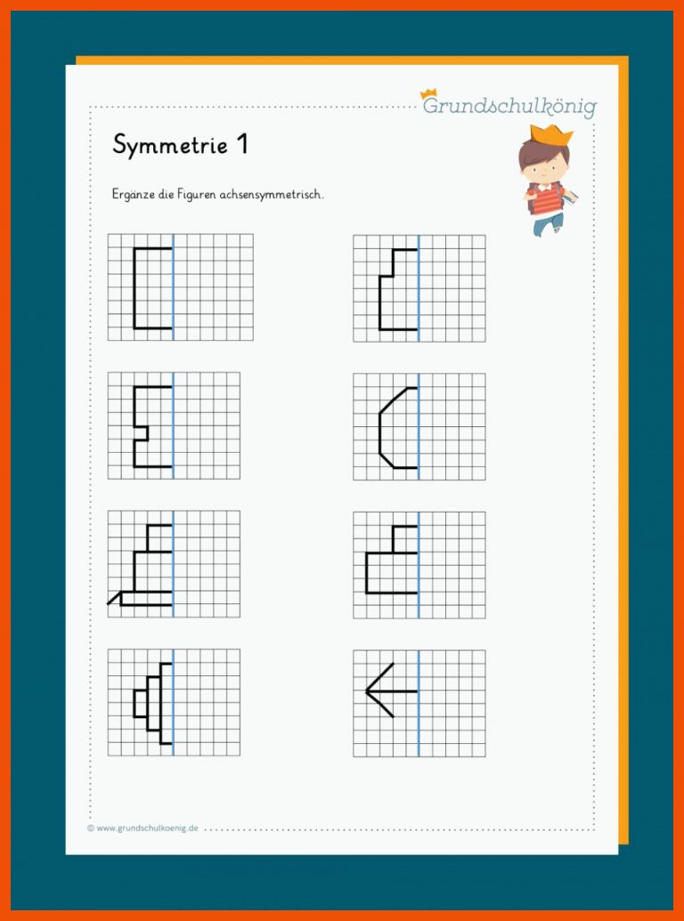 Symmetrie / Symmetrieachse / Symmetrische Figuren für symmetrie grundschule arbeitsblätter kostenlos