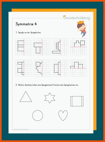 Symmetrieachse Einzeichnen Arbeitsblatt