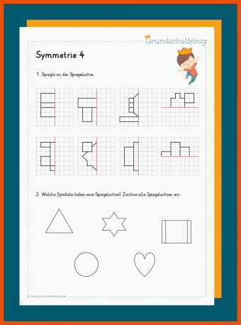 Symmetrische Figuren Zeichnen   Arbeitsblätter