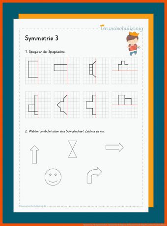 Symmetrische Figuren Zeichnen Arbeitsblätter - Mathe Arbeitsblätter