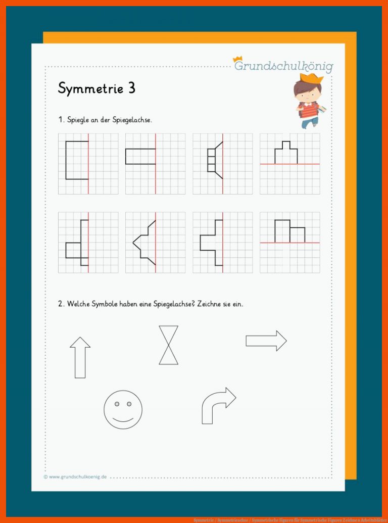 Symmetrie / Symmetrieachse / Symmetrische Figuren für symmetrische figuren zeichnen + arbeitsblätter