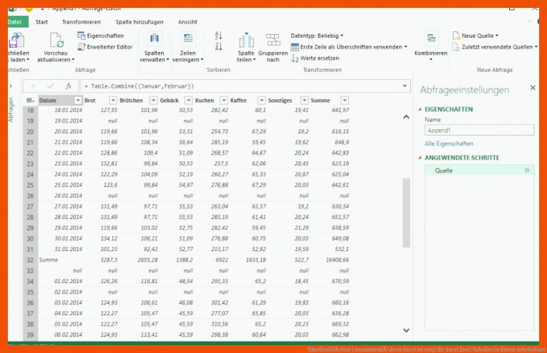 Tabellen(blÃ¤tter) ZusammenfÃ¼hren Excel ist Sexy! Fuer Excel Zwei Tabellen In Einem Arbeitsblatt