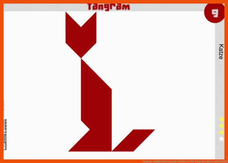 Tangram-Aufgabenkarten | paul-matthies.de für tangram figuren arbeitsblatt