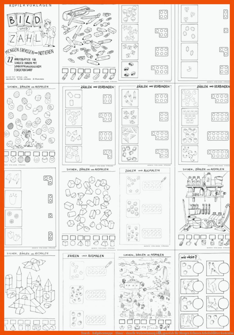 Teacch - Aufgabenmappe - Elmar - visuelle Wahrnehmung â¢ gpaed.de für mengen erfassen arbeitsblätter kostenlos