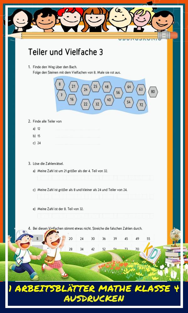 1 Arbeitsblätter Mathe Klasse 4 Ausdrucken