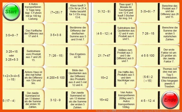 Terme in Klasse 5/6 â Landesbildungsserver Baden-WÃ¼rttemberg für mathe spiele klasse 5 arbeitsblätter