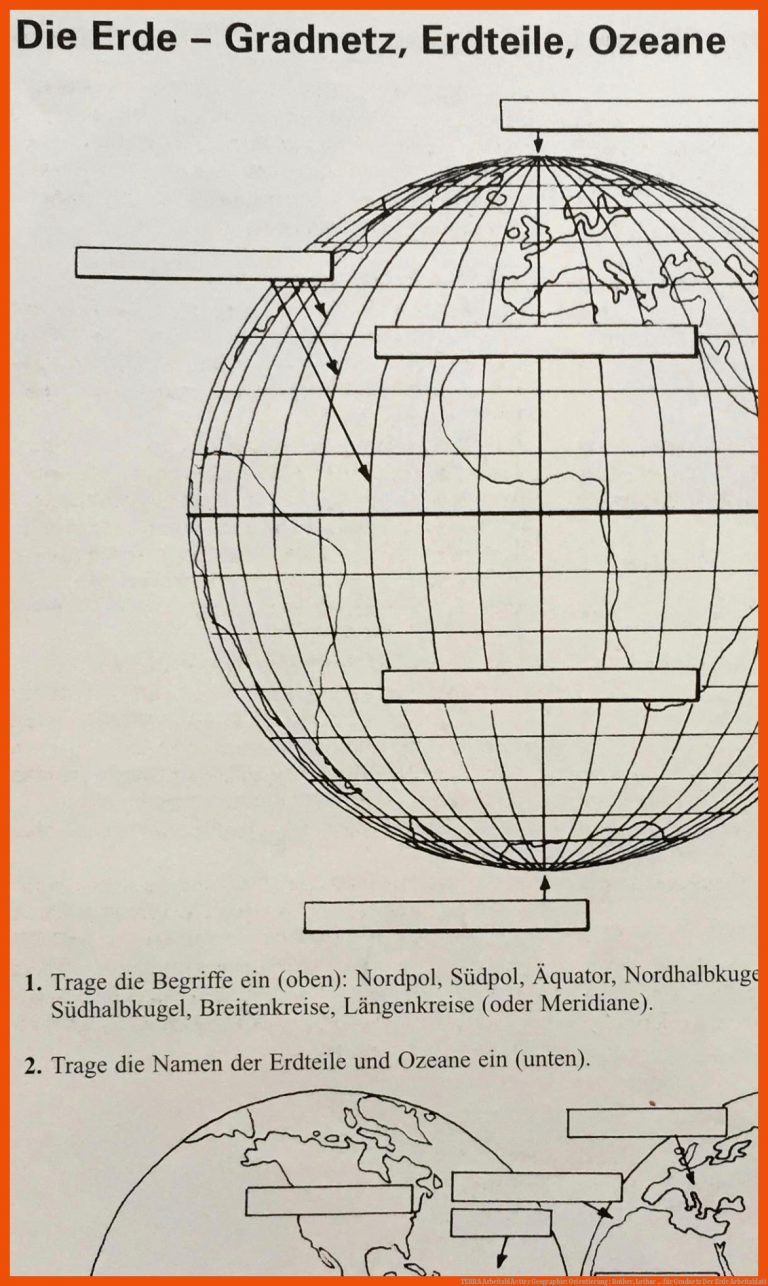 TERRA ArbeitsblÃ¤tter Geographie: Orientierung : Rother, Lothar ... für gradnetz der erde arbeitsblatt