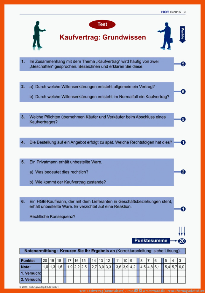 Test: Kaufvertrag (Grundwissen) - Test â Westermann für der kaufvertrag arbeitsblatt