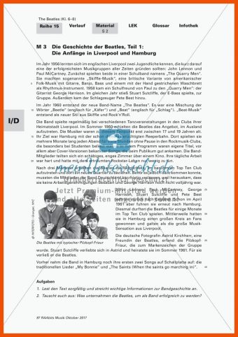 15 Die Geschichte Der Beatles Arbeitsblatt