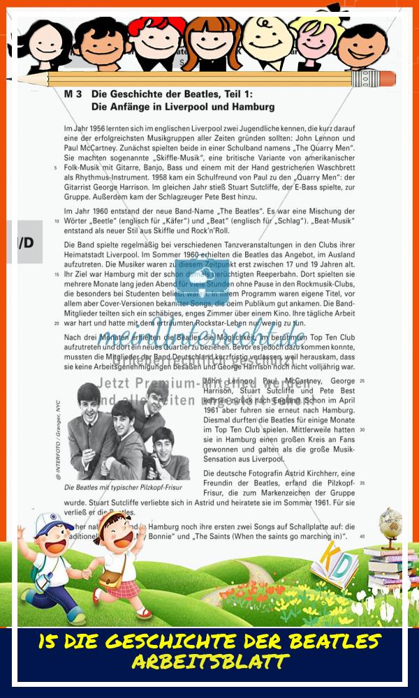 15 Die Geschichte Der Beatles Arbeitsblatt