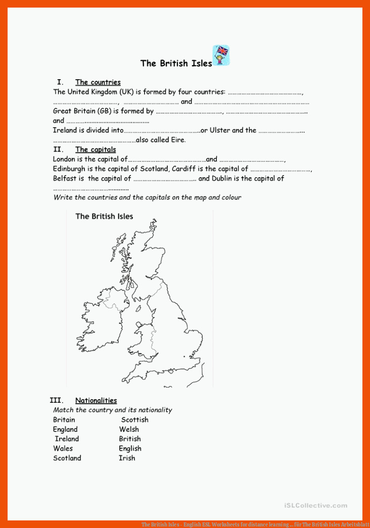 The British Isles - English ESL Worksheets for distance learning ... für the british isles arbeitsblatt