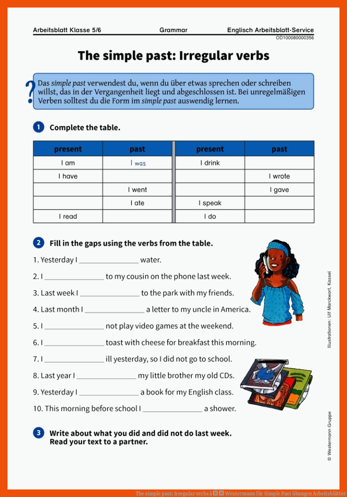 The simple past: Irregular verbs â Westermann für simple past übungen arbeitsblätter