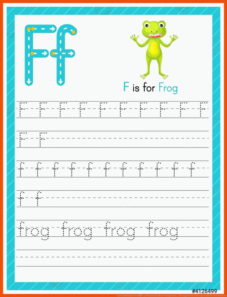 Trace Buchstaben f GroÃ-und Kleinbuchstaben Tracing Praxis ... für englisch für kindergartenkinder arbeitsblätter