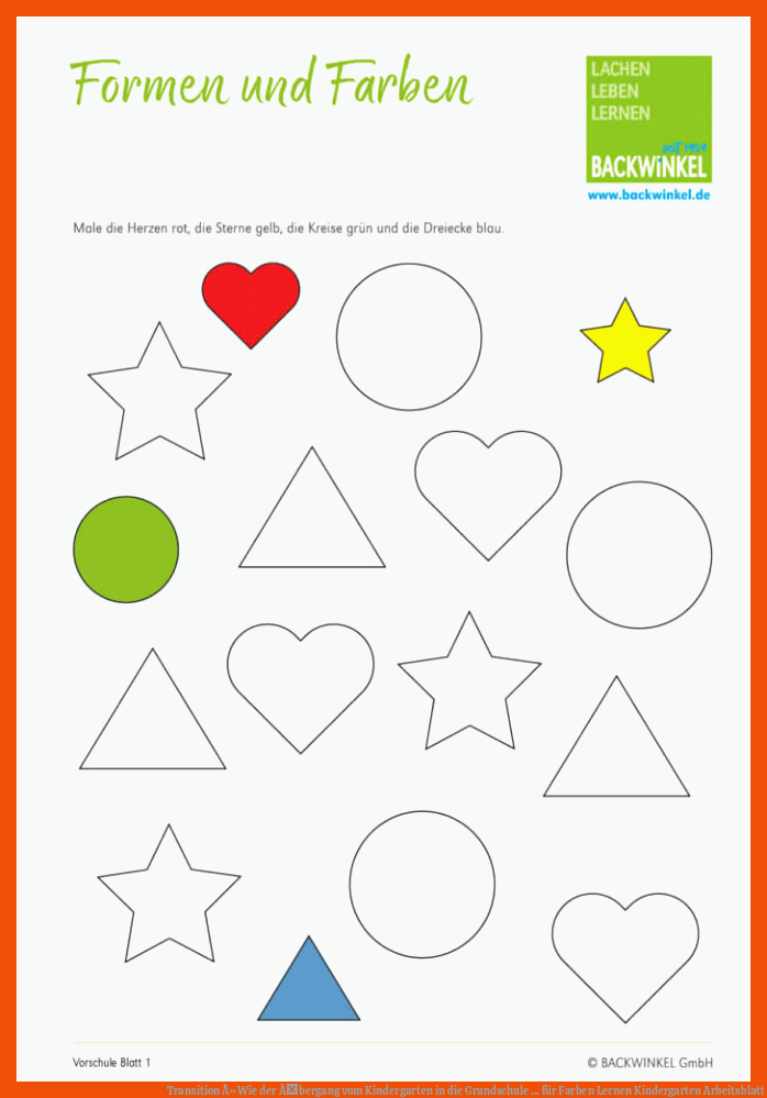 Transition Â» Wie der Ãbergang vom Kindergarten in die Grundschule ... für farben lernen kindergarten arbeitsblatt